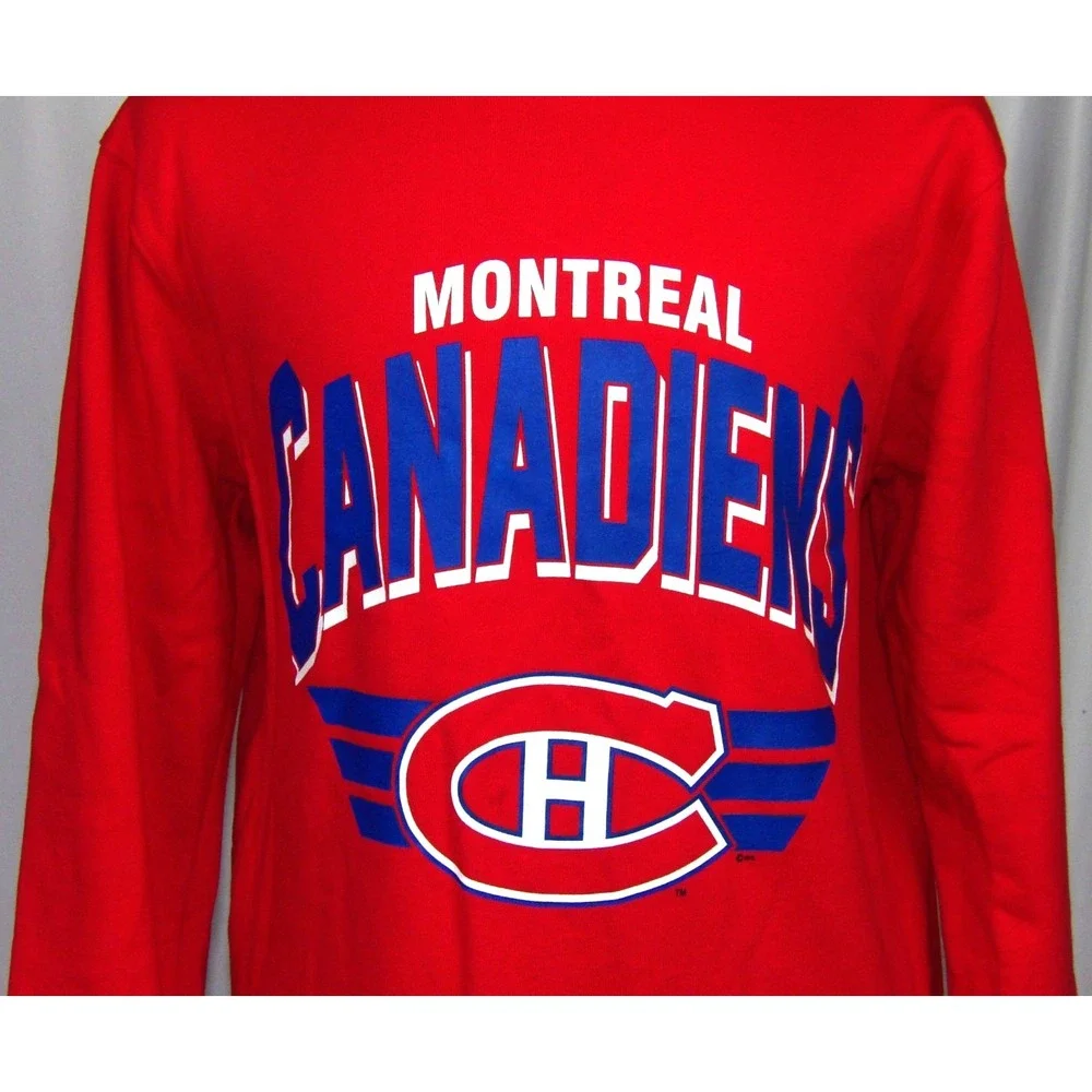 Mitchell &‎ Ness Montreal Canadiens Red Crew Neck Pull Over Sweatshirt Men's LRG